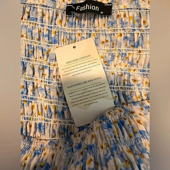 NTW Women Floral Puff Sleeve Mini Dress Square Neck Ruffle Hem Bodycon Dresses - Picture 4 of 9